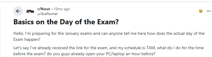 NMAT 2026 Exam Day Guidelines: Reddit