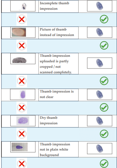 NEET PG 2026 Thumb Impression Guidelines