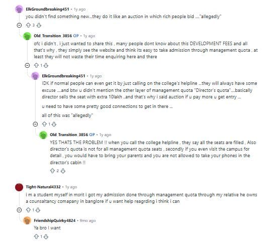 Management Quota COMEDK 2026: Reddit Discussions
