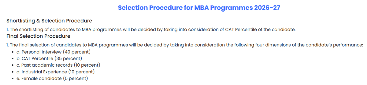 IIT-ISM Dhanbad CAT Cutoff 2026 and Selection Process