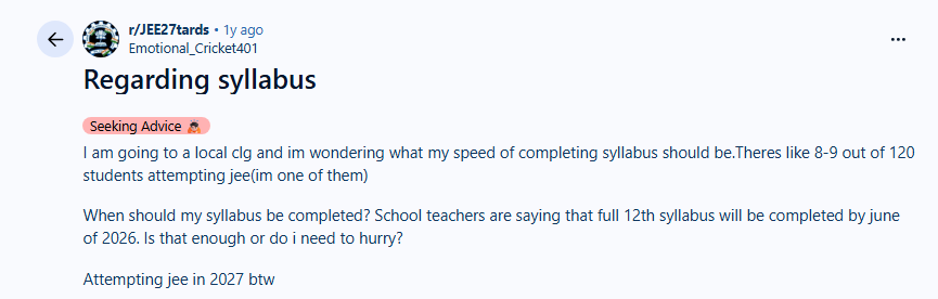 How Much of the Syllabus Should I Complete Before JEE Main 2027?