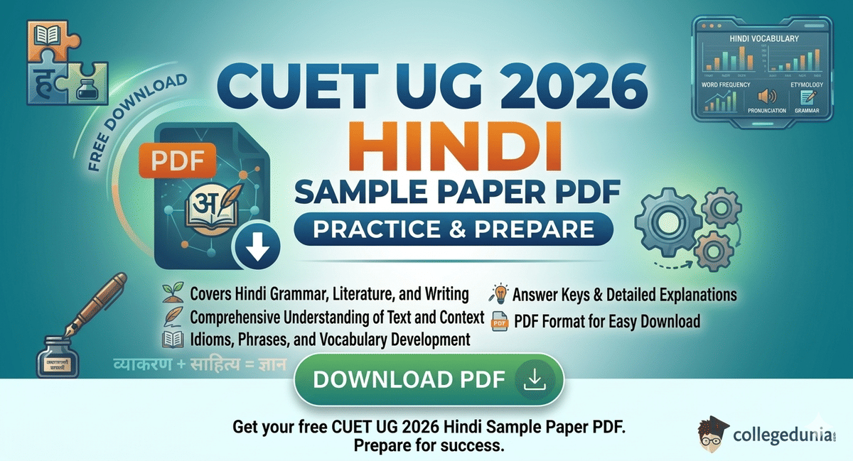 CUET UG Hindi Sample Paper 2026 PDF