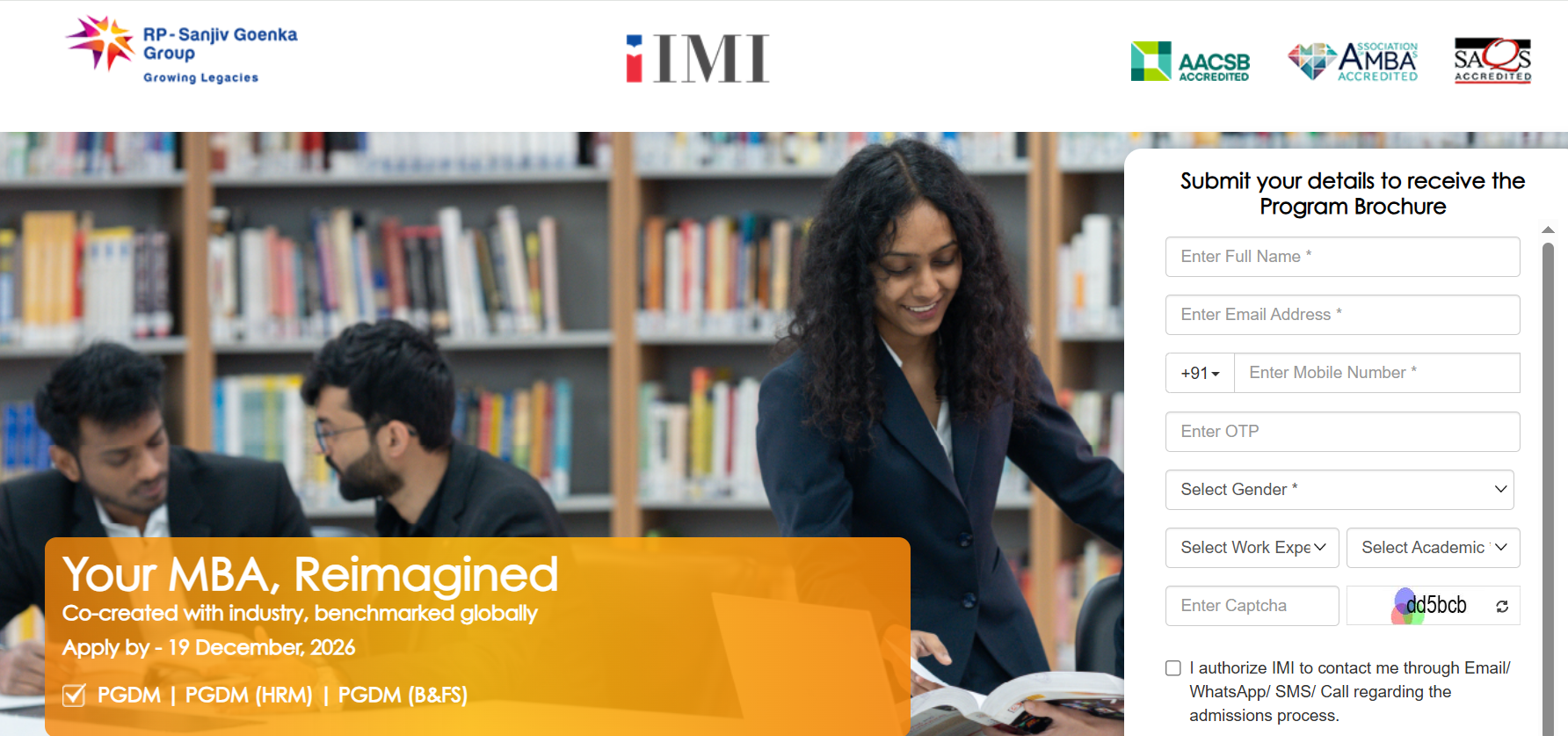 IMI PGDM 2027-29 Important Dates
