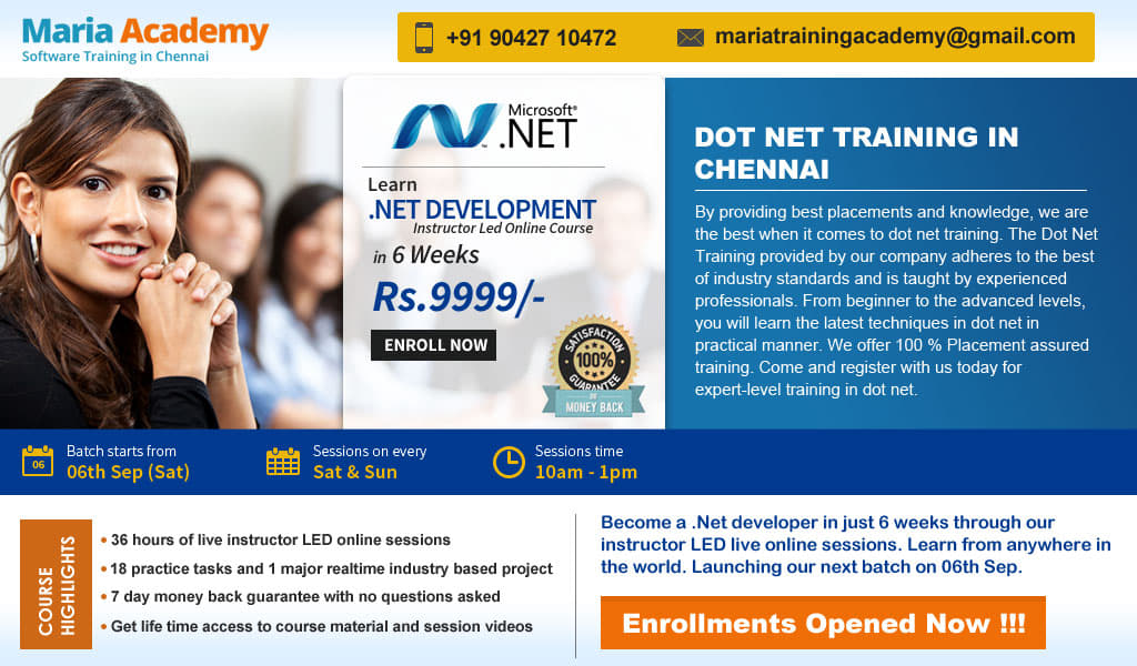 Maria Academy - Dot net training institute in chennai3 Timeline photo 1