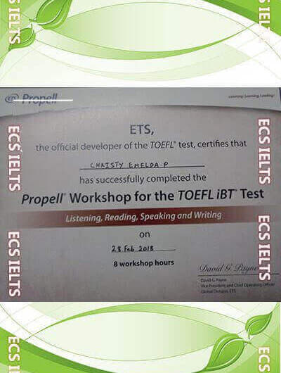 Speak English Velachery IELTS Certificate photo 1