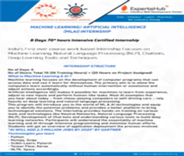 Regular Classroom Program: Machine Learning & AI (MLAI) Internship