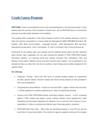 Crash Course: Crash Course (Law, Management, Mass Communication, Hotel Management)