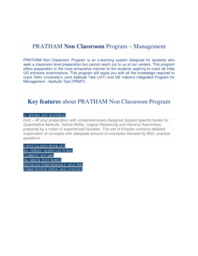 Correspondence Program: Pratham (Non-Classroom Program)