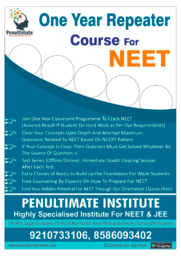 Regular Classroom Program: NEET/AIIMS - Class 12th Pass