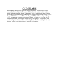 Regular Classroom Program: Olympiad - regular classroom