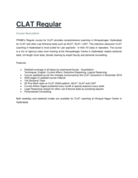 Regular Classroom Program: CLAT- Short Term Course
