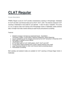 Regular Classroom Program: CLAT- Short Term Course