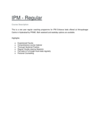 Regular Classroom Program: IPM- Short term course