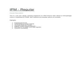 Regular Classroom Program: IPM- Short term course