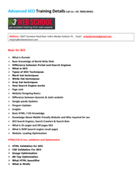 Online Learning Program: SEO COURSE