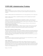 Regular Classroom Program: VMWARE administration