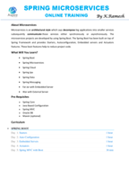 Classroom Program: Spring Microservices Training
