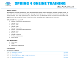 Online Training: Spring and Spring Boot