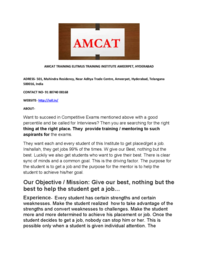 Classroom Program: Amcat Training