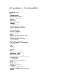 Regular Classroom Course: C/C++  language