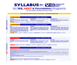 VIQ Scholarship Test (Syllabus JEE)