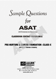 Allen ASAT Class X Sample Paper