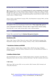 Course Outline SQL