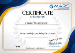 MARS Certificate Sample