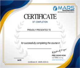 MARS Certificate Sample