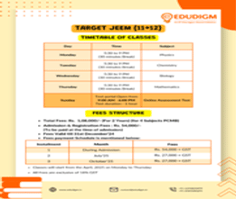 EDUDIGM JEEM time table & fees