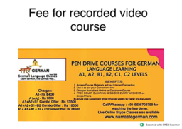 Namaste German Language Classes Brochure