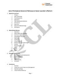 Career Launcher Career List brochure