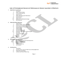 Career Launcher Career List brochure