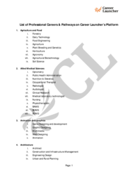 Career Launcher Career List brochure
