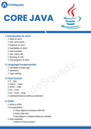 Core JAVA Codesquadz brochure