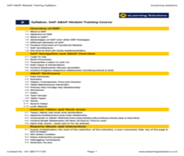 SAP-ABAP-Module-Training-Syllabus