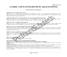 Core Java FAQs