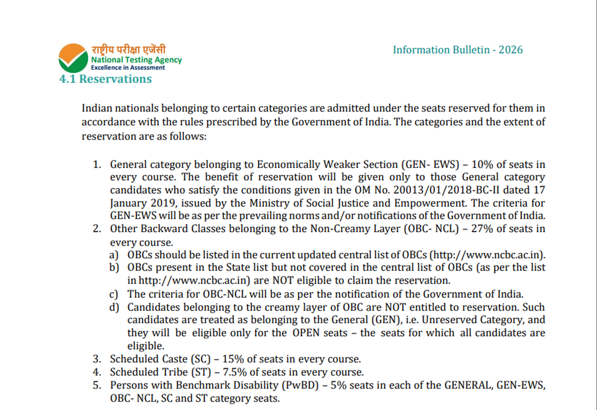 JEE Mains 2026 Information Bulletin