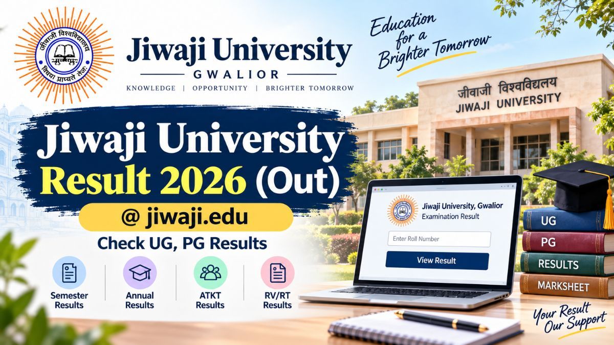 Jiwaji University Result 2026 (Out) @ jiwaji.edu: Check UG, PG Results