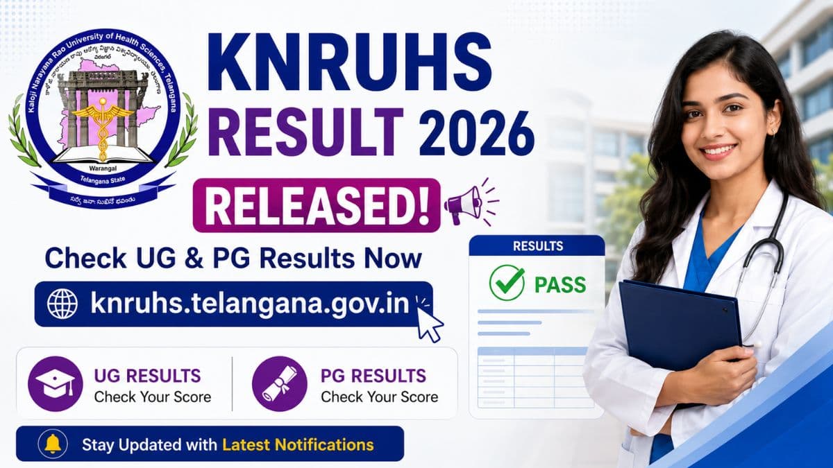 KNRUHS Result 2026 Released @knruhs.telangana.gov.in: Check UG & PG Results