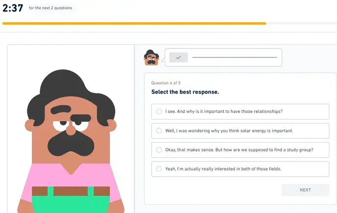 Duolingo exam pattern