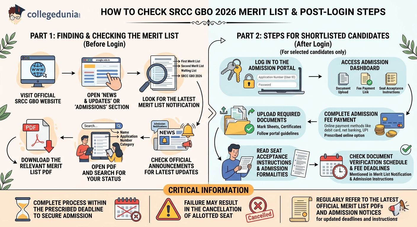 How to Check SRCC GBO 2026 Merit List After Login