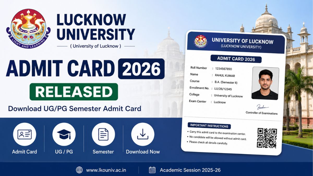 Lucknow University Admit Card 2026 (Released): Download UG/PG Semester Admit Card
