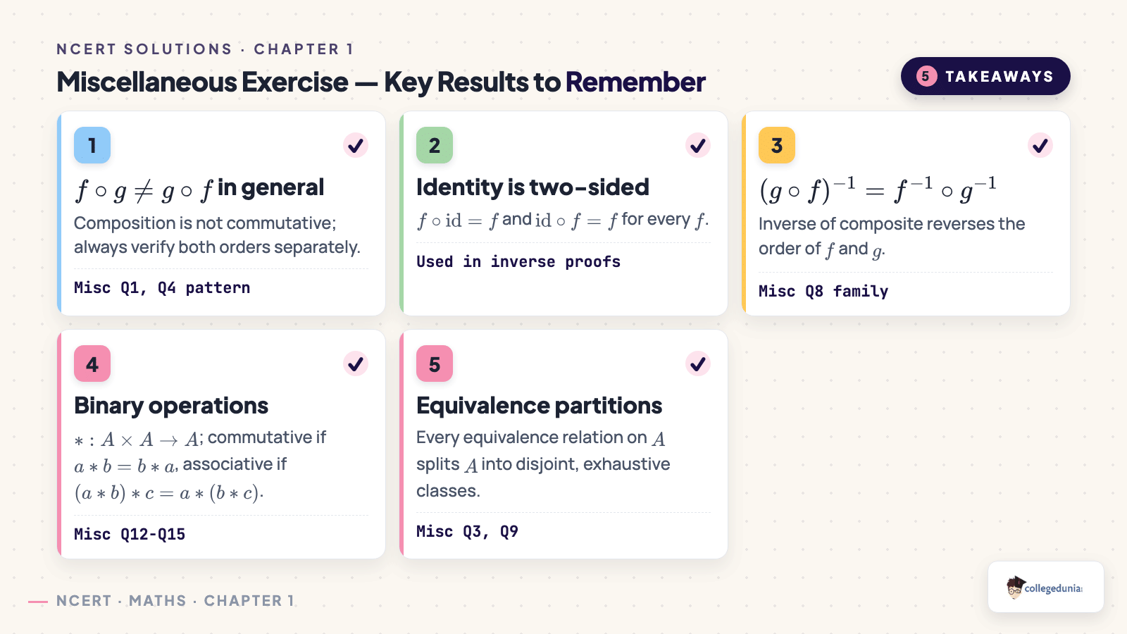 Miscellaneous exercise key results to remember