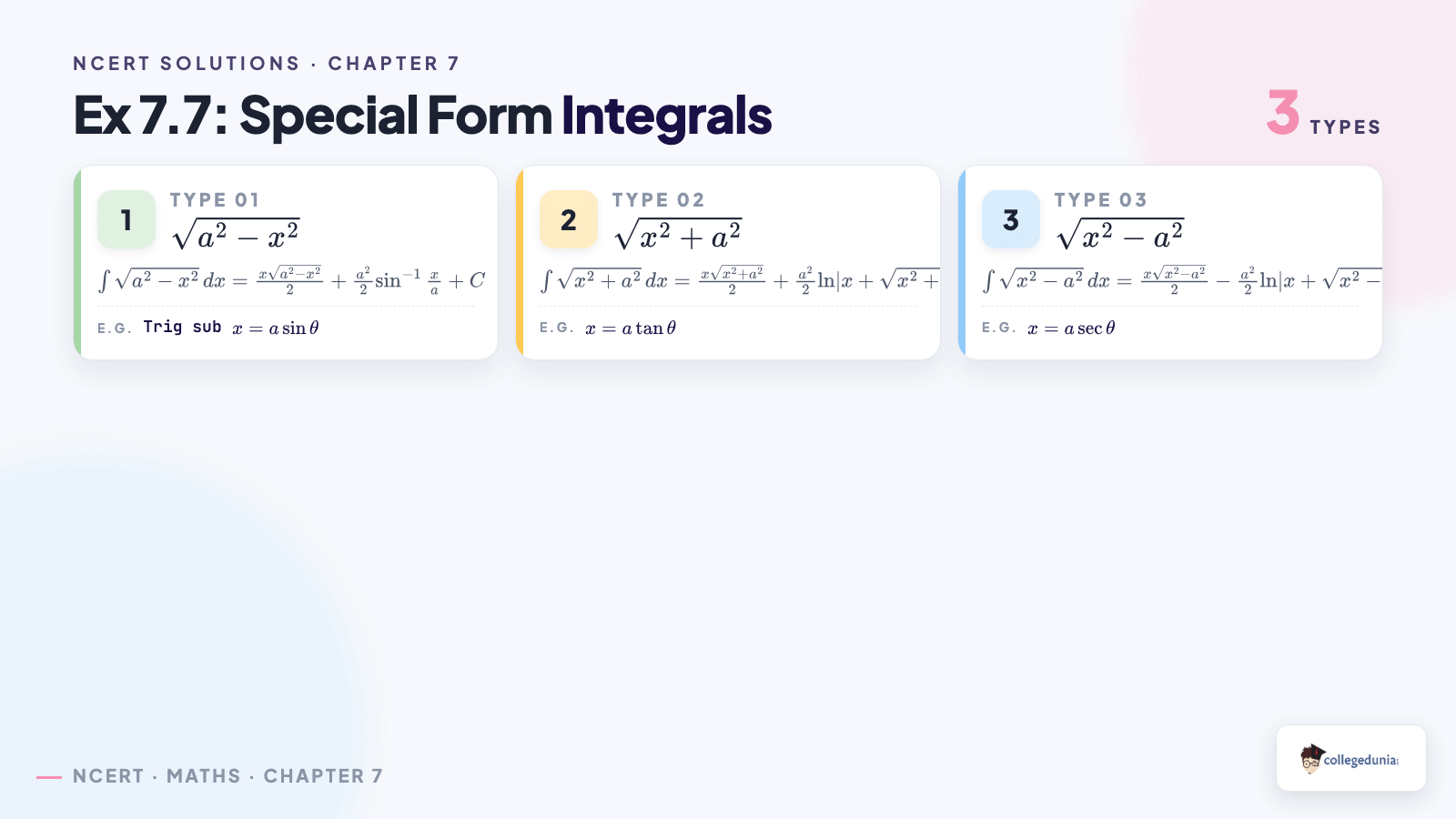 Ex77 special integrals for Class 12 Maths Chapter 7 Integrals
