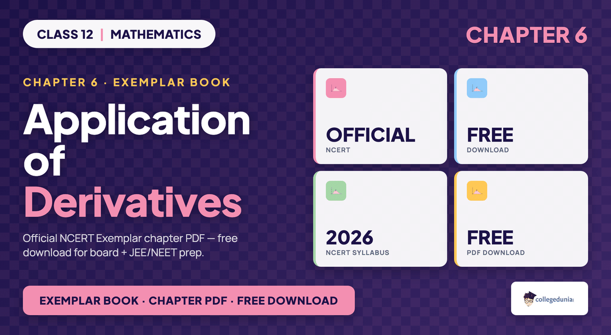 Application Of Derivatives Exemplar Book PDF - Class 12 Maths