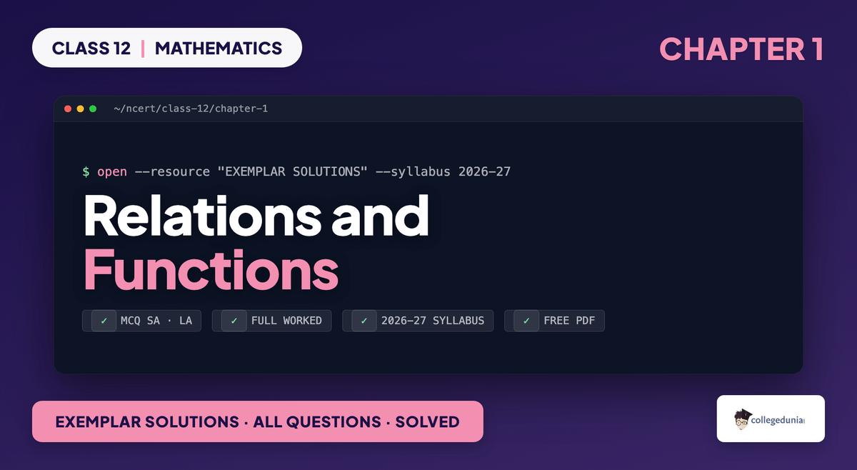 Relations And Functions Exemplar Solutions - Class 12 Maths