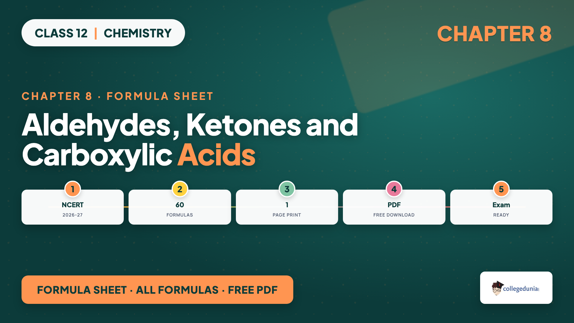 Aldehydes Ketones And Carboxylic Acids Formula Sheet - Class 12 Chemistry