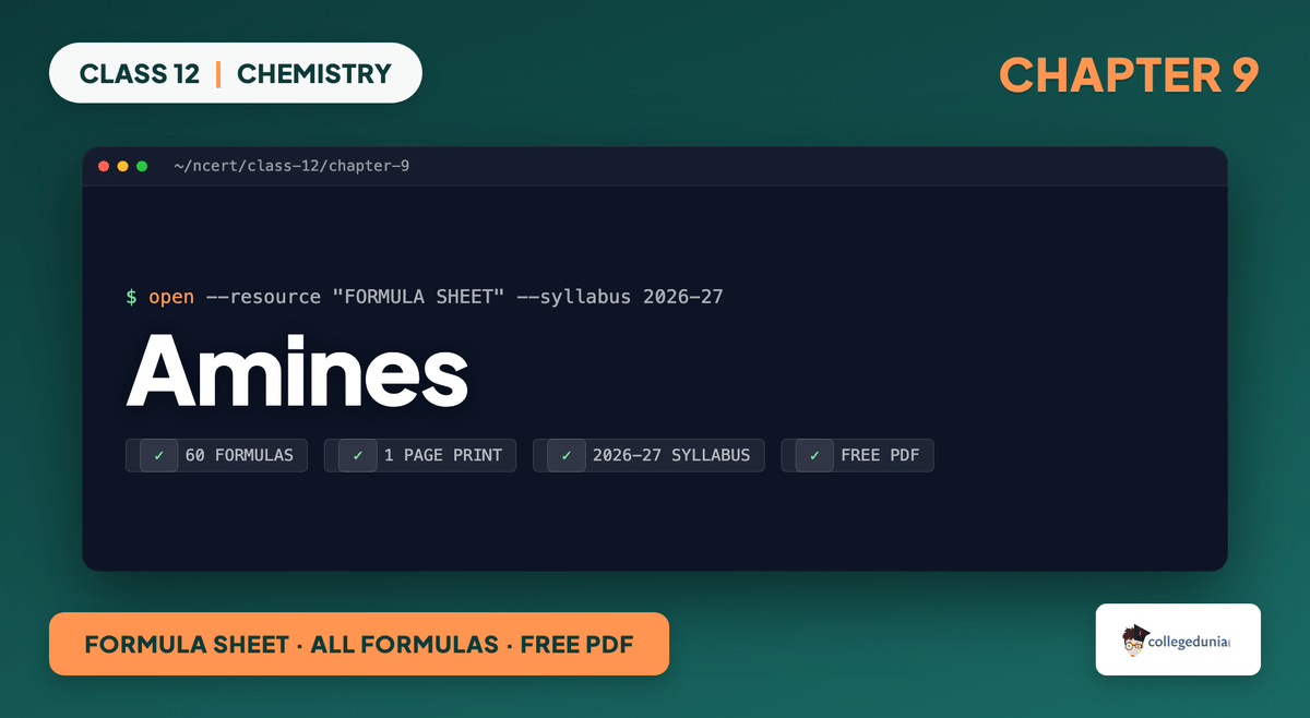 Amines Formula Sheet - Class 12 Chemistry