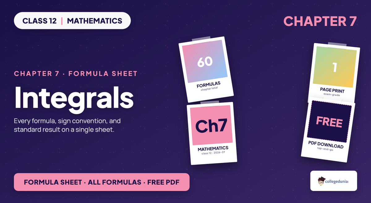 Integrals Formula Sheet - Class 12 Maths